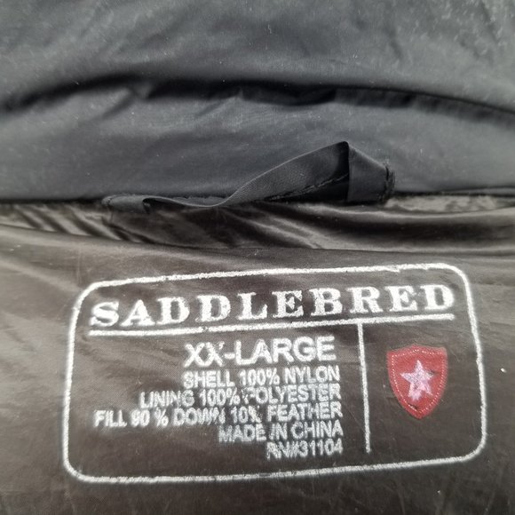 Saddlebred Down Puffer Jacket Mens Lightweight Black Packable Hiking sz XXL - Picture 11 of 12